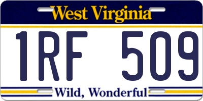 WV license plate 1RF509