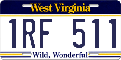 WV license plate 1RF511