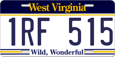 WV license plate 1RF515