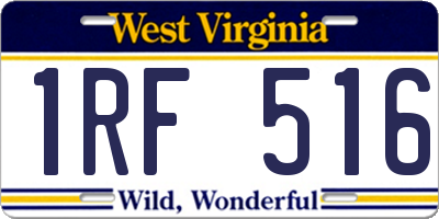 WV license plate 1RF516