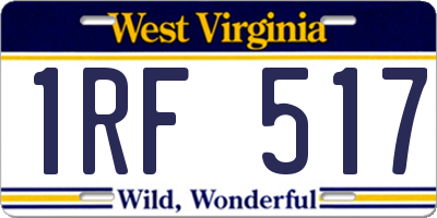 WV license plate 1RF517