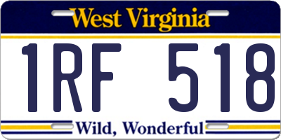 WV license plate 1RF518