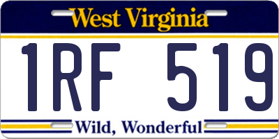 WV license plate 1RF519