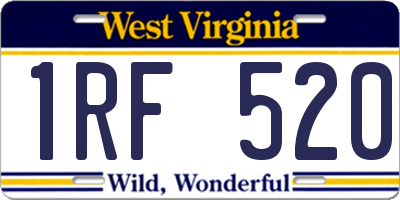 WV license plate 1RF520