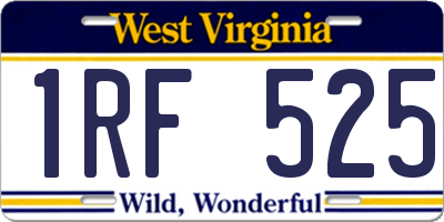 WV license plate 1RF525