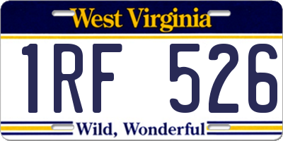 WV license plate 1RF526