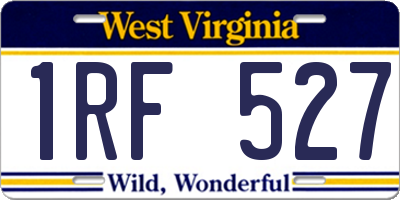 WV license plate 1RF527