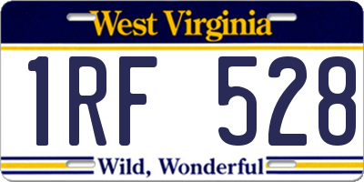 WV license plate 1RF528