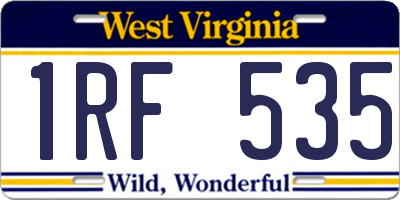 WV license plate 1RF535