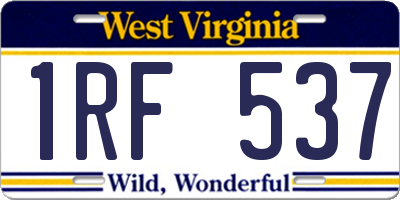 WV license plate 1RF537