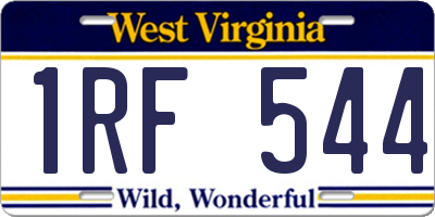WV license plate 1RF544