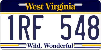 WV license plate 1RF548
