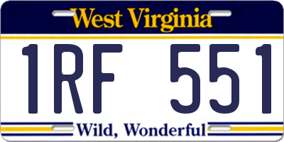 WV license plate 1RF551
