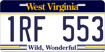 WV license plate 1RF553