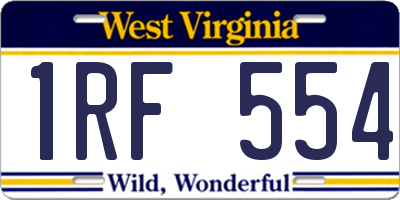 WV license plate 1RF554