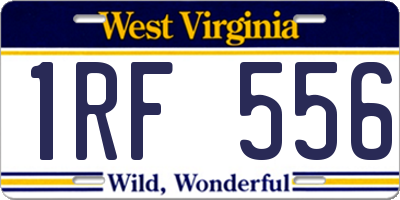 WV license plate 1RF556