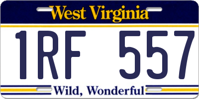 WV license plate 1RF557