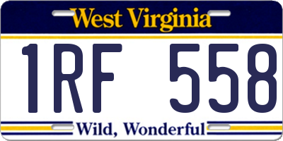 WV license plate 1RF558