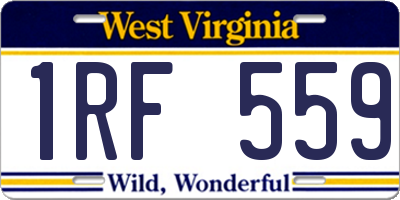 WV license plate 1RF559