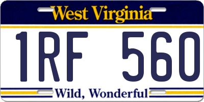 WV license plate 1RF560