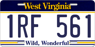 WV license plate 1RF561