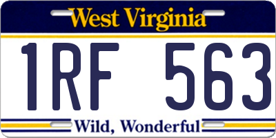 WV license plate 1RF563