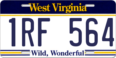 WV license plate 1RF564