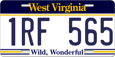 WV license plate 1RF565