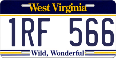 WV license plate 1RF566