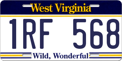 WV license plate 1RF568