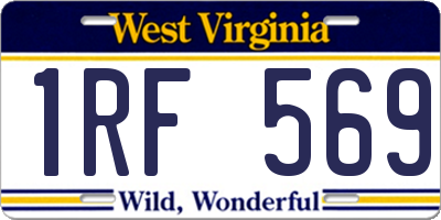 WV license plate 1RF569