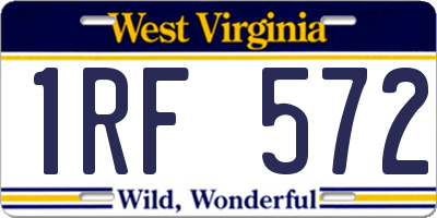 WV license plate 1RF572