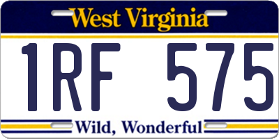 WV license plate 1RF575