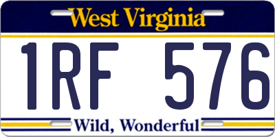 WV license plate 1RF576