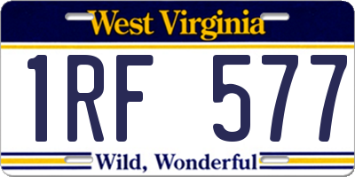 WV license plate 1RF577
