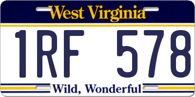 WV license plate 1RF578