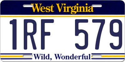 WV license plate 1RF579