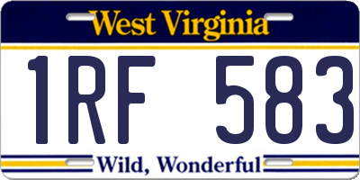 WV license plate 1RF583