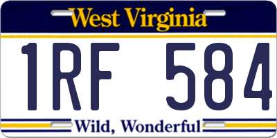 WV license plate 1RF584