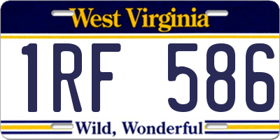 WV license plate 1RF586