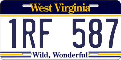 WV license plate 1RF587
