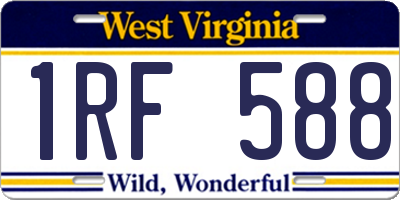 WV license plate 1RF588