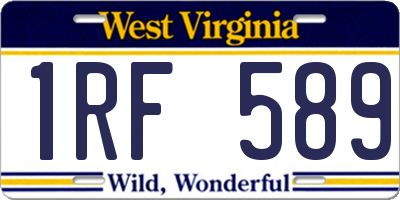 WV license plate 1RF589