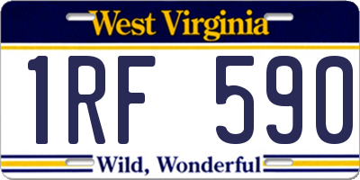 WV license plate 1RF590
