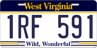 WV license plate 1RF591