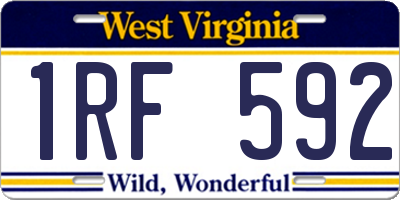 WV license plate 1RF592