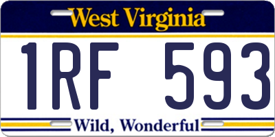 WV license plate 1RF593