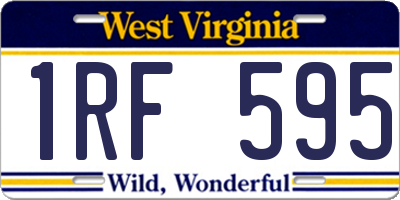 WV license plate 1RF595