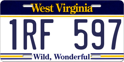 WV license plate 1RF597
