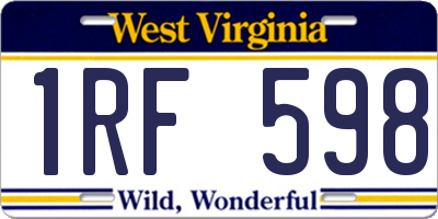 WV license plate 1RF598